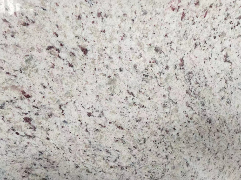 Rose White granite slab, white base with rose and grey flecks